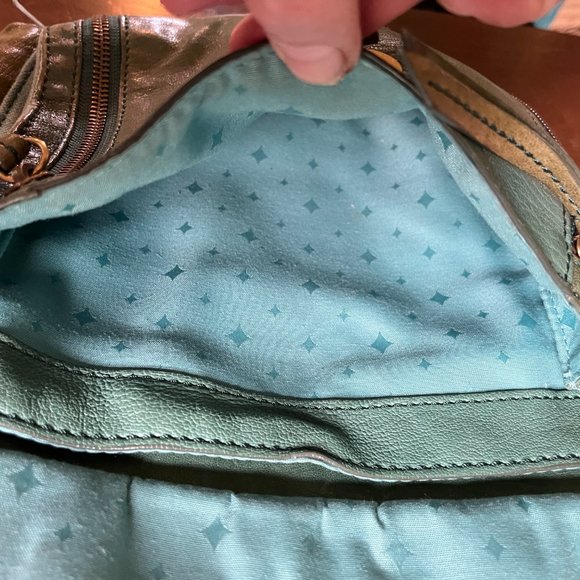 Fossil distressed leather purse greens 5 pockets - Picture 5 of 8